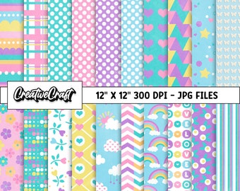 20 Princess Digital Papers 300 DPI Maximum Quality, princess scrapbooking, princess printables papers designs, instant download