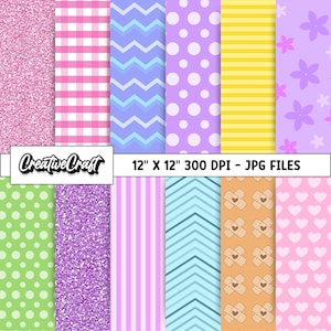12 Doc McStuffins Digital Papers 300 DPI Maximum Quality, doctor mcstuffins scrapbooking, doc mcstuffins paper designs, instant download
