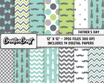 14 Father's Day Digital Papers 300 DPI Maximum Quality, Father's Day scrapbooking, Father's Day printables papers designs, instant download