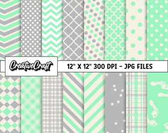 16 Baby Shower Digital Papers 300 DPI Highest Quality, baby shower scrapbooking, baby shower printables papers designs, instant download