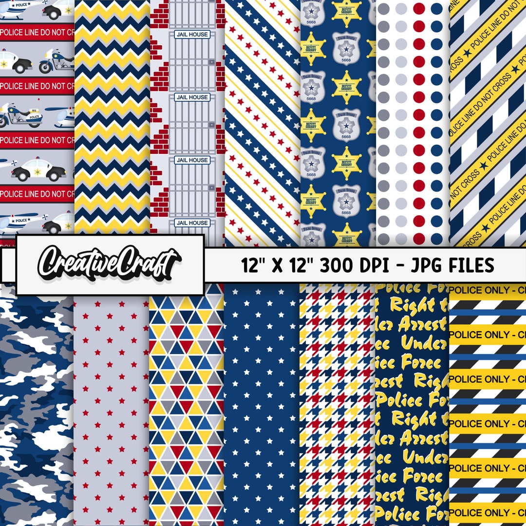 14 Police Officer Digital Papers 300 DPI Highest Quality, Police ...
