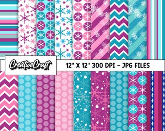 18 Princess Frozen Digital Papers 300 DPI maximale kwaliteit, bevroren scrapbooking, bevroren afdrukbare papierontwerpen, instant download