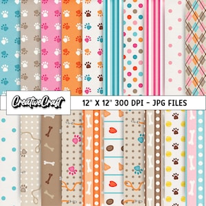 20 digitale papieren voor huisdieren 300 DPI hoogste kwaliteit, scrapbooking voor huisdieren, papieren ontwerpen voor huisdieren, instant download