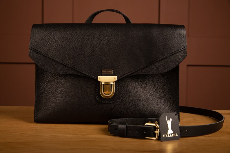 Black brown Laptop briefcase