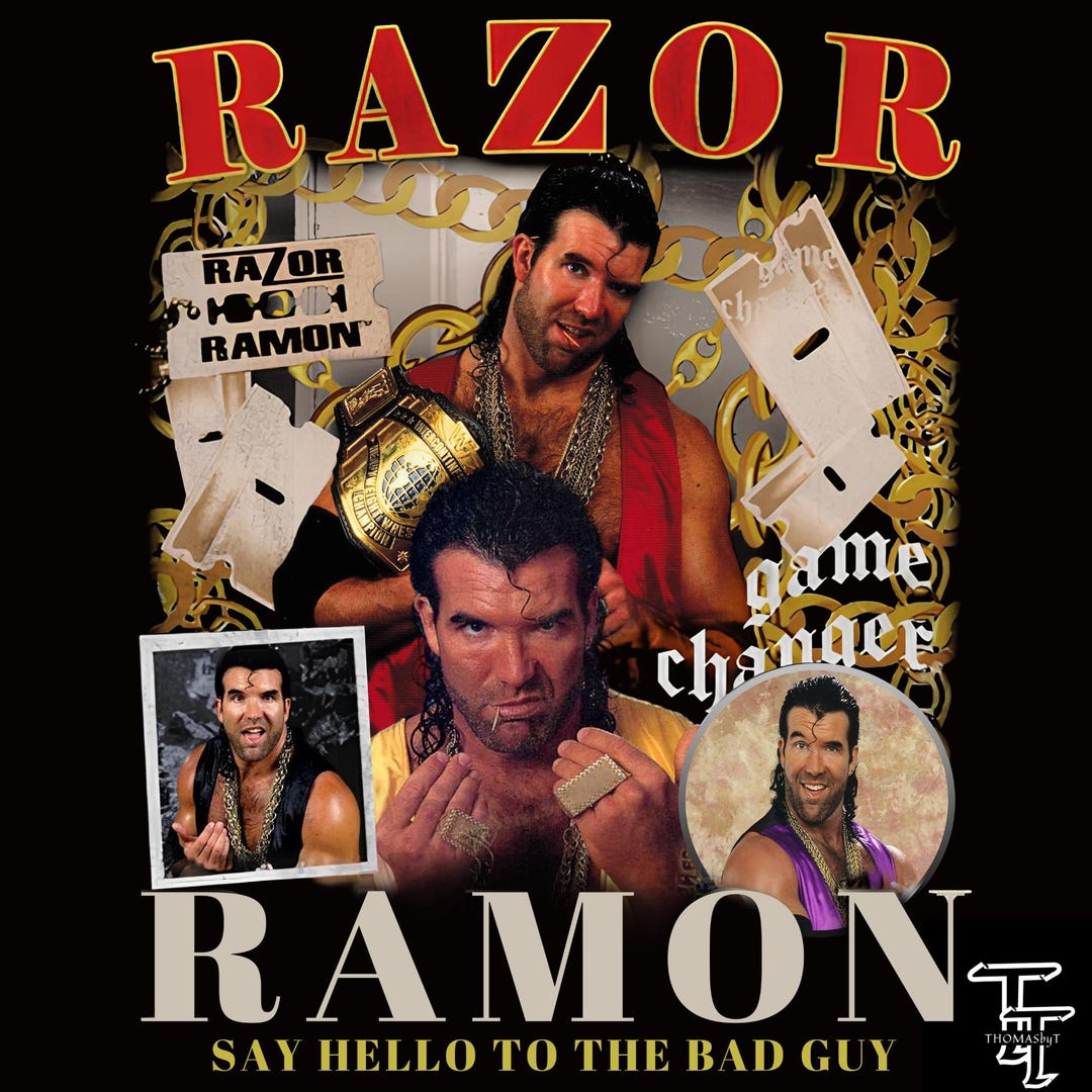 Razor Ramon Fans Razor Ramon PNG High Quality, Boxing Vintage Graphic Digital Vintage ...