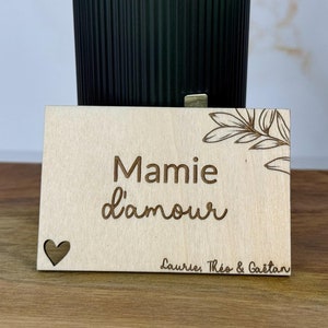 Personalisierter Holzmagnet, Geschenkumschlag - Geschenk zum Großmuttertag - Oma Opa - Patenonkel Patentante Taufe Kommunion Geburtstag
