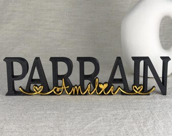Personalized Decoration - Gift for Godparents, Baptism, Communion - Choice of Colors