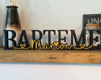 Personalized Baptism Gift with Godchild's Name - Choice of Colors - Baptism Decoration Godmother Godfather, Communion - Decorative Letters