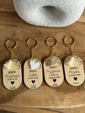 Personalized wooden keychain, Thank you teacher, Thank you master, ATSEM, AESH - End of school year gift product logo