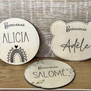 Personalized wooden birth announcement card - Baby name - Birth gift, Welcome card, Baby gift, Milestone card