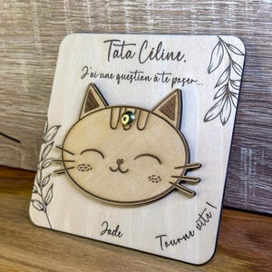 Carte suprise en bois - Demande Parrain Marraine personnalisée - Cadeau Baptême, Naissance, Anniversaire, Communion - Annonce Grossesse Bébé