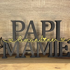 Décoration Papi Papy Mamie à personnaliser - Couleurs au choix - Cadeau Noël Grands Parents - Lettres décoratives