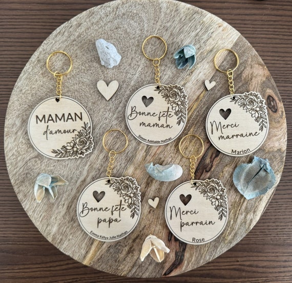 Porte-clés Marraine GULRK - Pendentif Acier Inox - Cadeau Fête Des Mères, Noël Ou Anniversaire