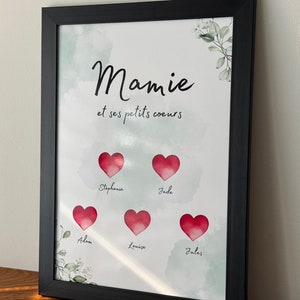 Personalisiertes Poster zum Einrahmen - Geschenk Oma Großmutter - Muttertag, Großmuttertag - Kinder-Enkel-Herzen