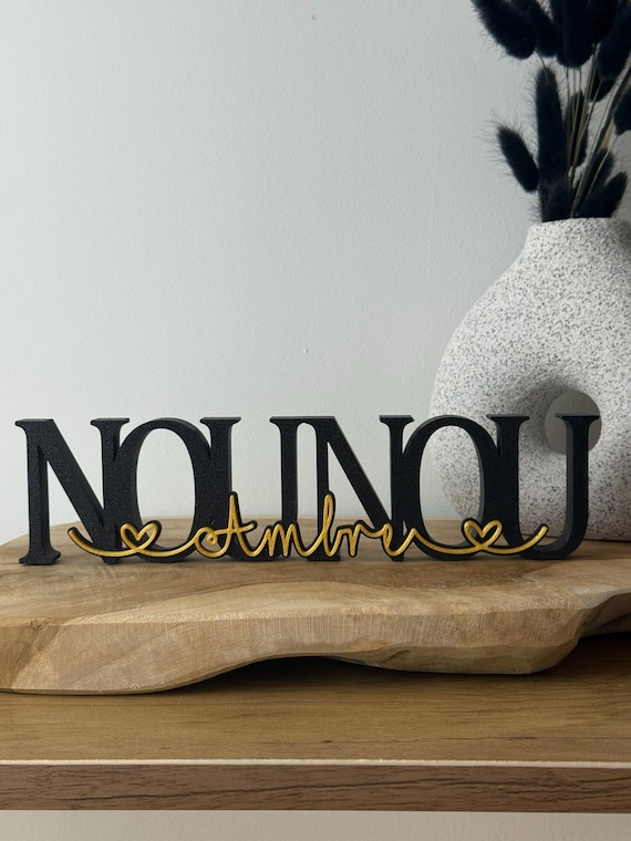 Mot NOUNOU personnalisé avec prénom - Couleurs au choix - Cadeau Noël Nounou Tatie