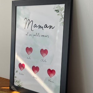 Personalisiertes Poster zum Einrahmen - Geschenk für Mama - Muttertag, Großmuttertag - Kinder Kleine Kinderherzen