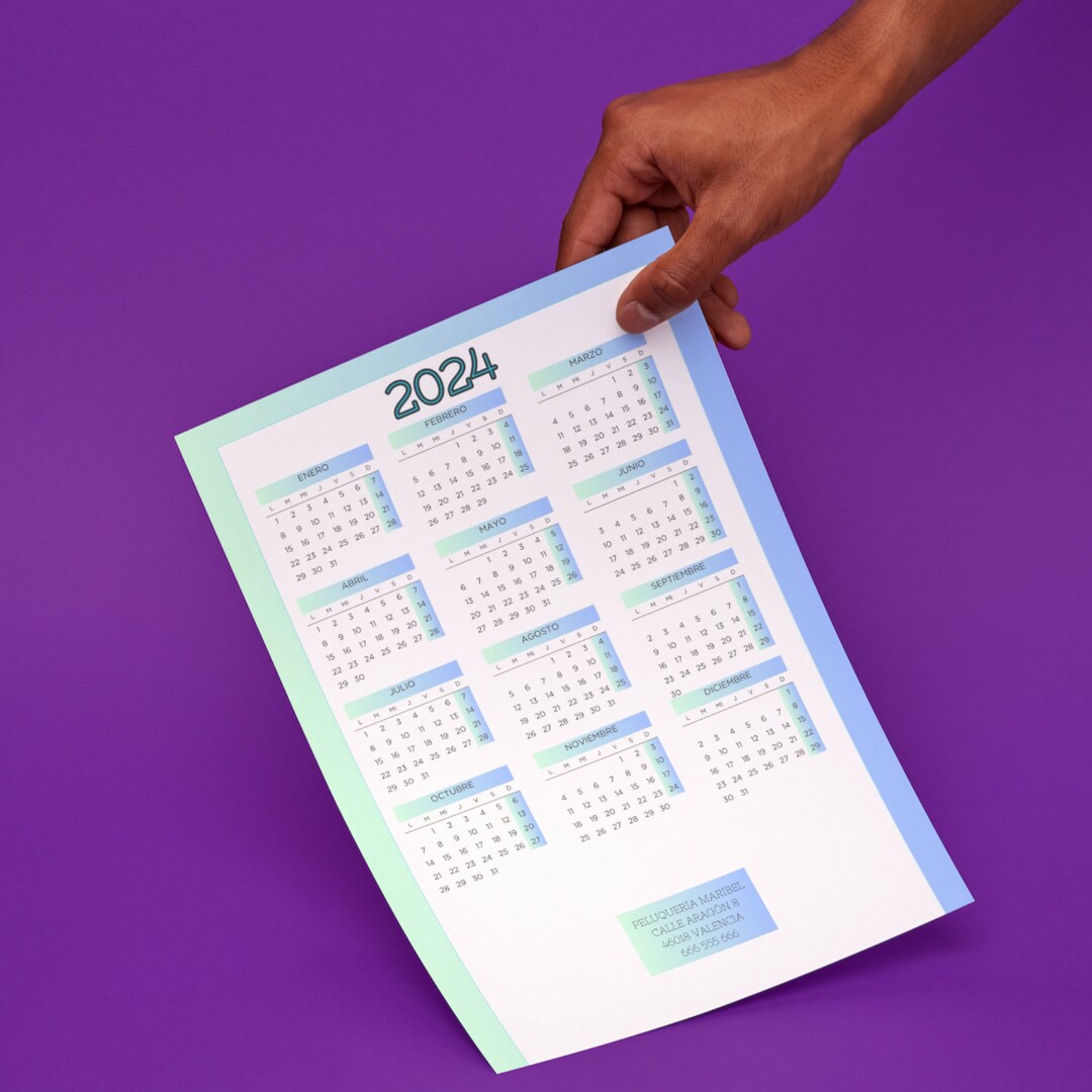 Calendar for the Year 2024, Printable Calendar, Almanac for the Year