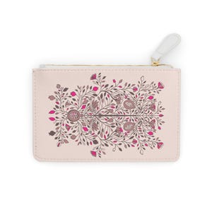 Mini carteira de flores boho, design de flores rosa, presente, porta-moedas chique