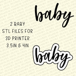 Baby Script STL, Baby word STL, Baby Cookie, Baby Cookie Cutter Stl, Baby Script, Baby STL, Baby Script