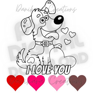 Valentine&#39;s Day Paint Your Own Cookie, Dog/Puppy Valentines Paint Your Own PNG, PYO Cookie PNG, Valentine pyo png, Paint Your Own Puppy