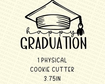 Glückliche Graduierung Cap physikalischer Cookie Cutter, Graduierung Cap Cookie Cutter, Grad Cookie, Graduierung Cookie Cutter, Grad Cap Cookie Cutter