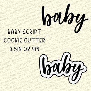 Baby Script Cookie Cutter, Baby word Cookie Cutter, Baby Cookie, Baby Cookie Cutter, Baby Script, Baby Physical Cookie Cutter, Baby Script