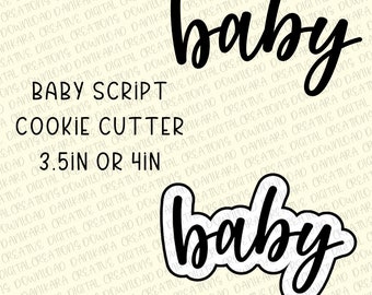 Baby Script Cookie Cutter, Baby word Cookie Cutter, Baby Cookie, Baby Cookie Cutter, Baby Script, Baby Physical Cookie Cutter, Baby Script