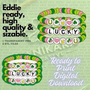 St. Patrick&#39;s Day Friendship Bracelet STL and PNG, Friendship Bracelet PNG, Cookie Cutter stl, St. Patricks Day Cookie Cutter & png