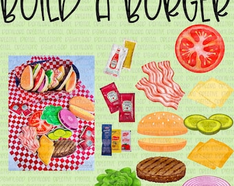 Construye una hamburguesa, Construye una hamburguesa PNG y juego de cortadores de galletas, Hamburguesa PNG, Cortador de galletas de hamburguesa, Cortador de galletas físico y PNG