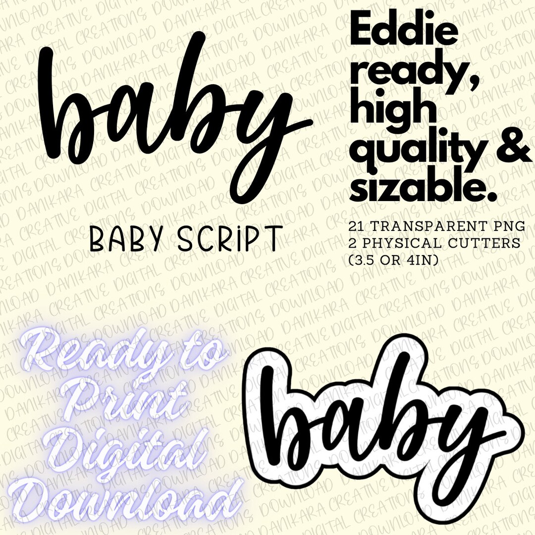 Cutter Script Baby Script Cookie Cutter, Baby Word Cookie Cutter, Baby Cookie, Baby ...