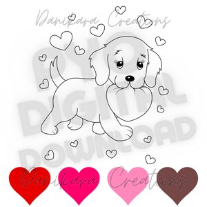 Valentine&#39;s Day Paint Your Own Cookie, Dog/Puppy Valentines Paint Your Own PNG, PYO Cookie PNG, Valentine pyo png, Paint Your Own Puppy