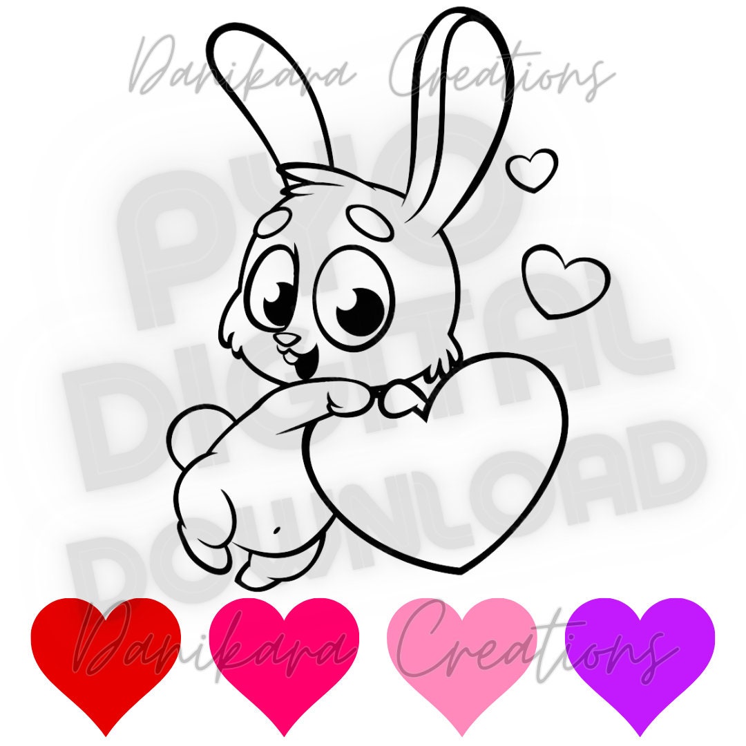 Valentine's Day Paint Your Own Cookie, Bunny Valentines Paint Your Own ...