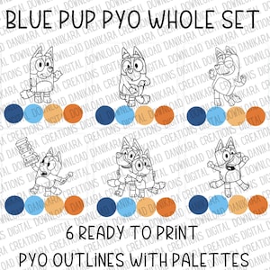 Blue Dog PYO, Paint Your Own Cookie, Paint Your Own PNG, PYO Cookie png, Cartoon pyo png, Paint Your Own, Custom pyo, Blue Pup Whole Set pyo