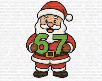 67 Santa STL & PNG, Christmas Santa PNG, 67 Christmas stl with Png, six seven, Santa Cookie stl