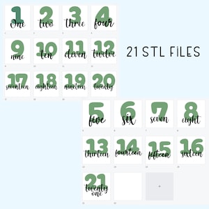 Number Cookie STL Files, Full Number Cookie Cutter Set #1-#21, Birthday Cookie Cutters