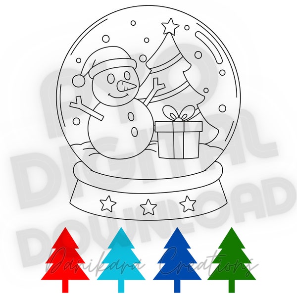 Snow Globe Paint Your Own Cookie, Christmas Paint Your Own PNG, PYO Cookie PNG, Snow Globe pyo png, Paint Your Own Snow Globe, pyo png