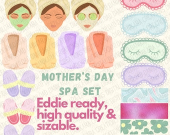 Mothers Day Spa Day PNG and Matching Physical Cutters, Mothers Day PNG, Spa PNGs, Mother's Day PNGs, Spa PNG, Spa Cookie Standard Cutter Set