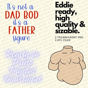 Dad Bod Father Figure STL & PNG, Father&#39;s Day STL, Dad Bod Cookie, Father&#39;s Day Cookie Cutter Stl, Father Figure Png, Father&#39;s Day Set PNGs