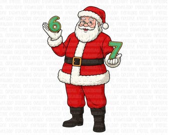 67 Santa Cookie Cutter & PNG, Christmas Santa PNG, 67 Christmas Cookie Cutter with Png, six seven, Santa Cookie Cutter