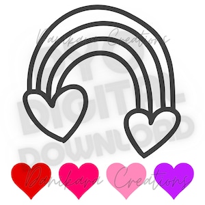 Valentine&#39;s Day Rainbow Paint Your Own Cookie, Valentines Paint Your Own PNG, PYO Cookie PNG, Heart Balloon pyo png, Paint Your Own Rainbow