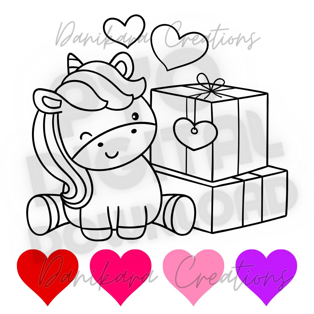 Valentine's Day Unicorn Paint Your Own Cookie Valentines Etsy