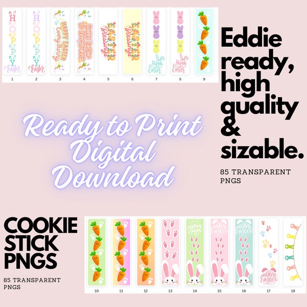 Easter & Spring Cookie Stick PNGs, Cookie Stick PNGs, Eddie PNG, Easter/Spring png, Eddie Ready, All 85 Cookie Stick png Images