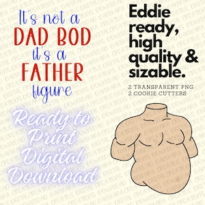 Dad Bod Father Figure Cookie Cutter & PNG, Father&#39;s Day Cookie Cutter, Dad Bod Cookie, Father Figure Png, Father&#39;s Day Set PNGs, Dad Bod PNG