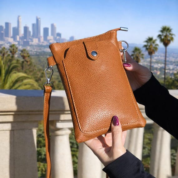 Leather Phone Bag Crossbody - Cell Phone Cross Body Purse, Wallet Phone Case & Slim Travel Phone Pouch
