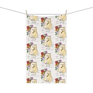 Whimsical Cat Cotton Tea Towel – Fun & Functional for the Kitchen