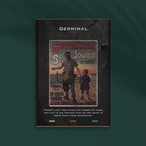 Germinal Book Poster - Book Cover Poster | Cover Art | Émile Zola | Literary Gifts | Literary Prints | Housewarming Gifts | Office Gifts