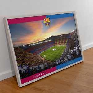 FC Barcelona Camp Nou Stadion Poster Digitaler Download, Fußball Wandkunst, druckbare Wandkunst, Fußball Druck, Geschenkidee für Fußballliebhaber