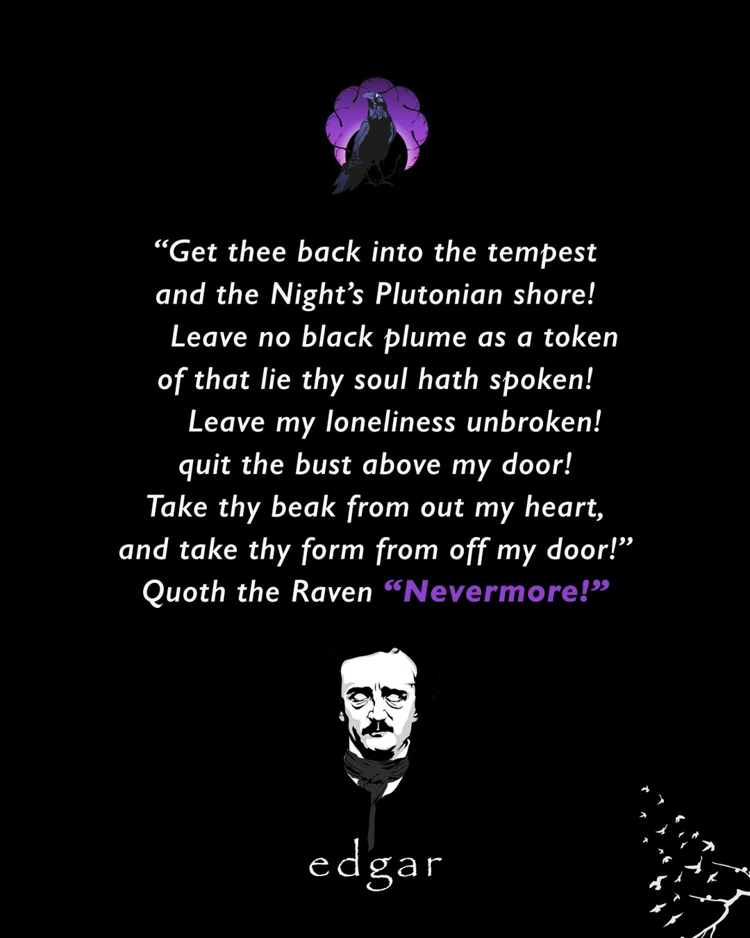Edgar Allan Poe Printable Poster Minimal Poster Housewarming Gift Wall ...