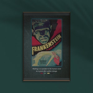 Frankenstein Book Cover Art Print: Minimalist Book Poster (Digital Download)