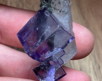 Fluorite on Quartz from Yaogangxian